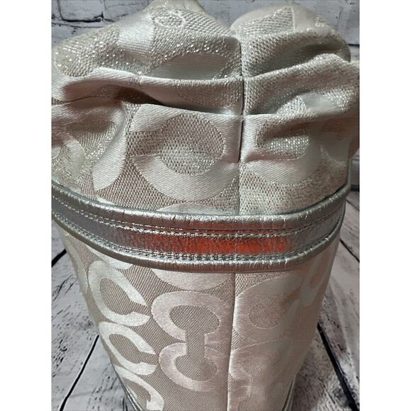 COACH Poppy Signature Silver Jacquard Large Designer‎ Tote Shoulder Bag 14575 - Picture 9 of 16